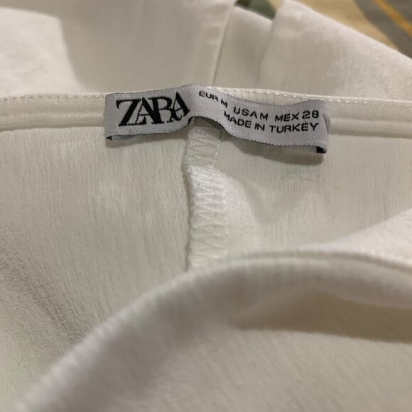 ZARA Women's Dress White Sleeveless Midi Bodycon Square Neckline Stretch S Y2K - Picture 11 of 16